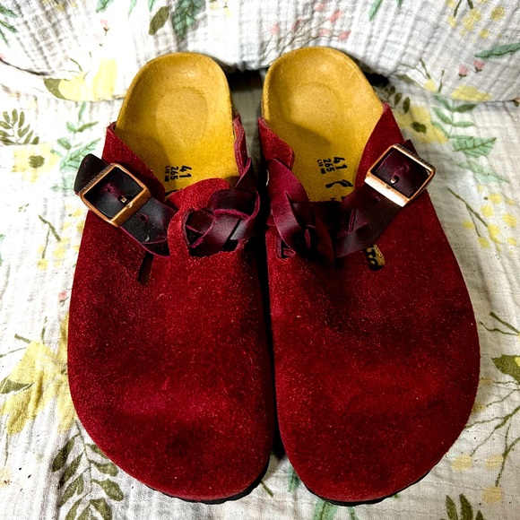 Birkenstock Shoes - Birkenstock Boston Braided Zinfandel Suede Clogs Women’s EU 41 US 10/10.5